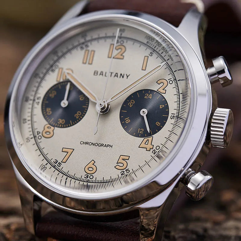Baltany S5034 39mm chronograph side profile, 13.1mm case thickness