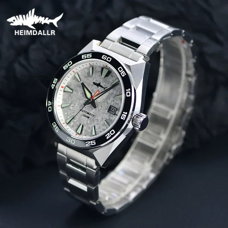 NorthChrono stainless steel watch featuring a silver-grey dial with black and white hour markers, a date display, and a rotating bezel, ideal for both casual and formal wear.