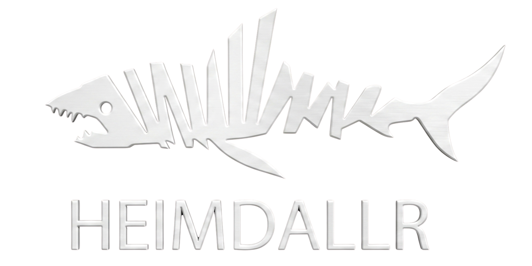 NorthChrono features a stylized fish skeleton logo from the HEIMDALLR brand, emphasizing a minimalistic design. The logo suggests themes of strength and guardianship, consistent with Norse mythology.