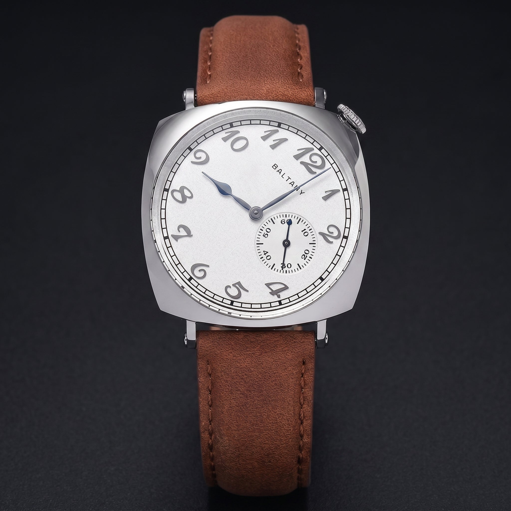Baltany S4046 Cushion Case Dress Watch — 38mm Sapphire, Auto or Hand-Wind