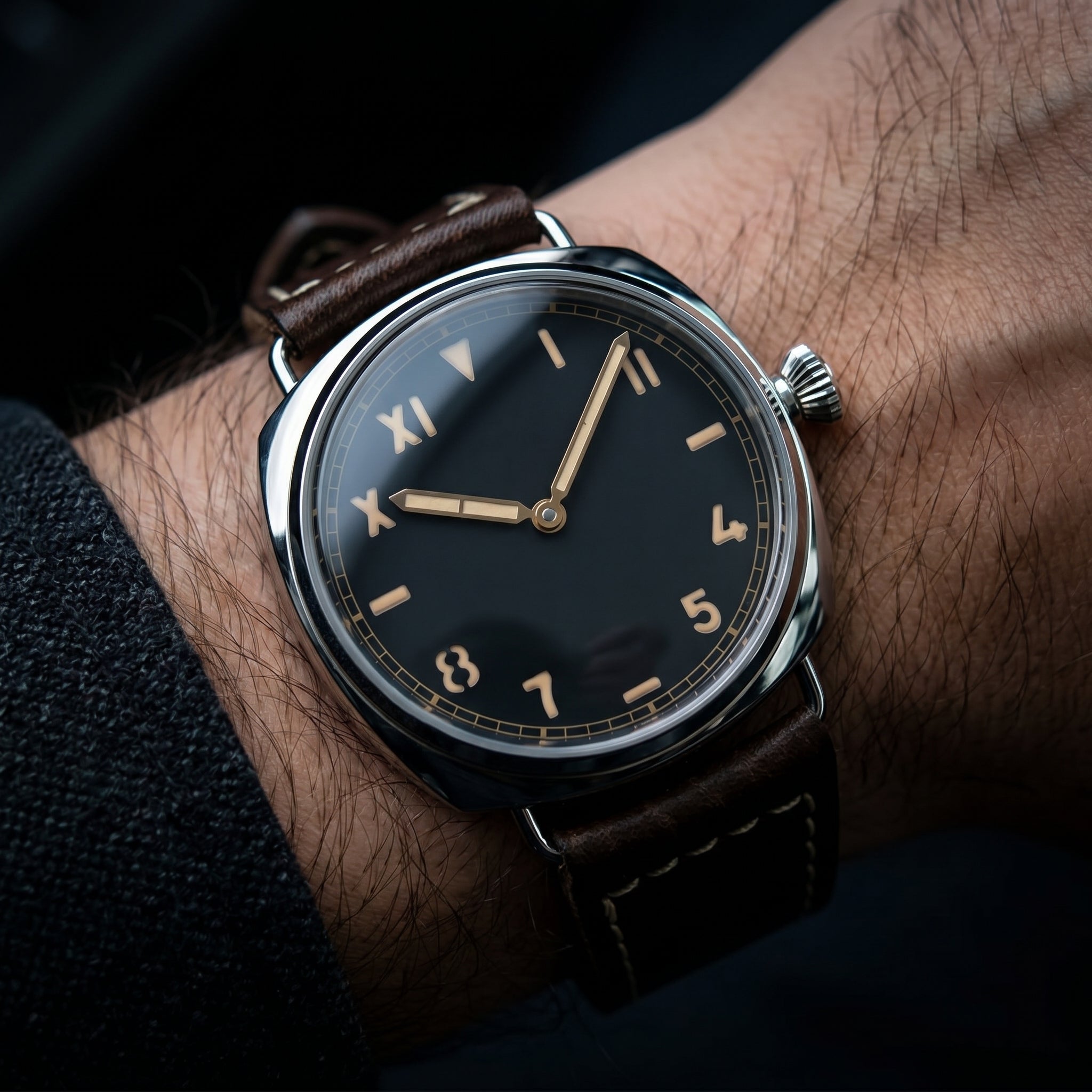 Baltany S4009H Hand-Wind Military Watch — 44mm Sapphire, Luminous