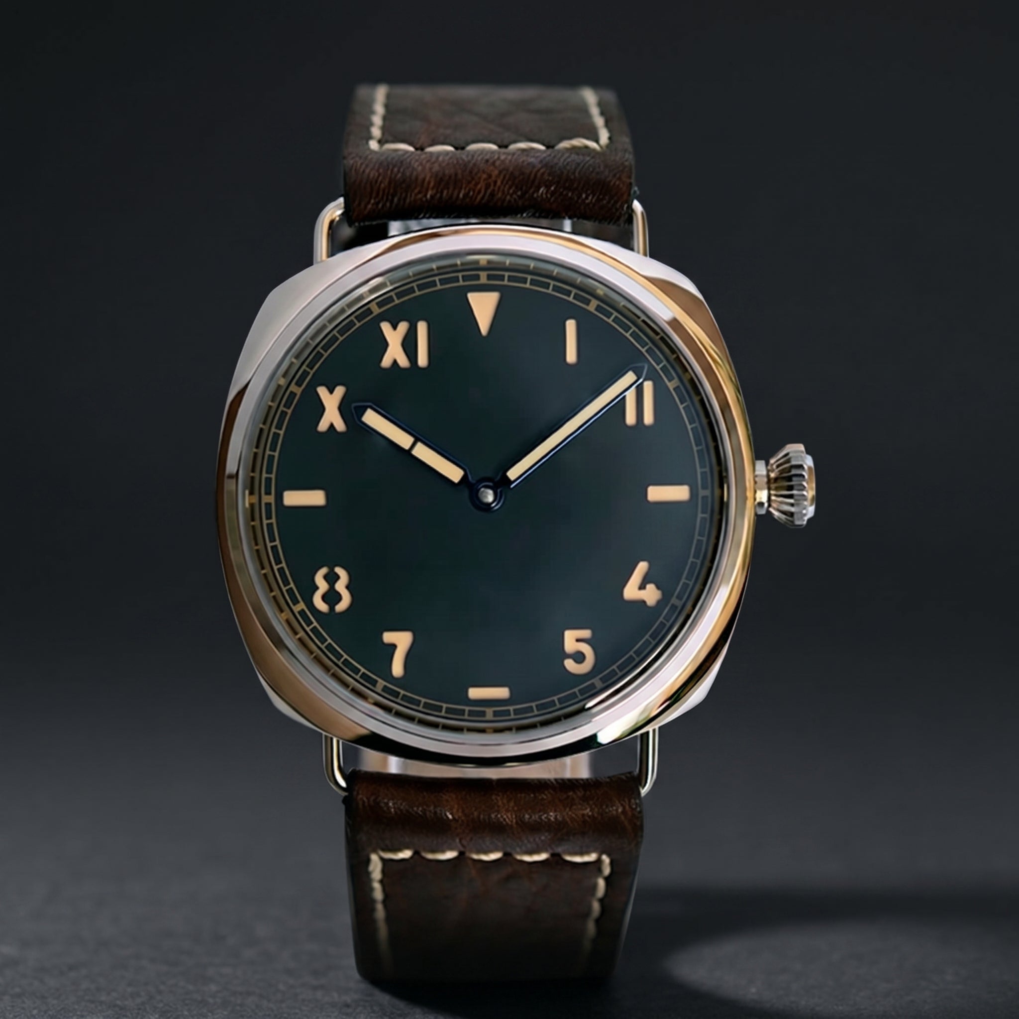 Baltany S4009H Hand-Wind Military Watch — 44mm Sapphire, Luminous