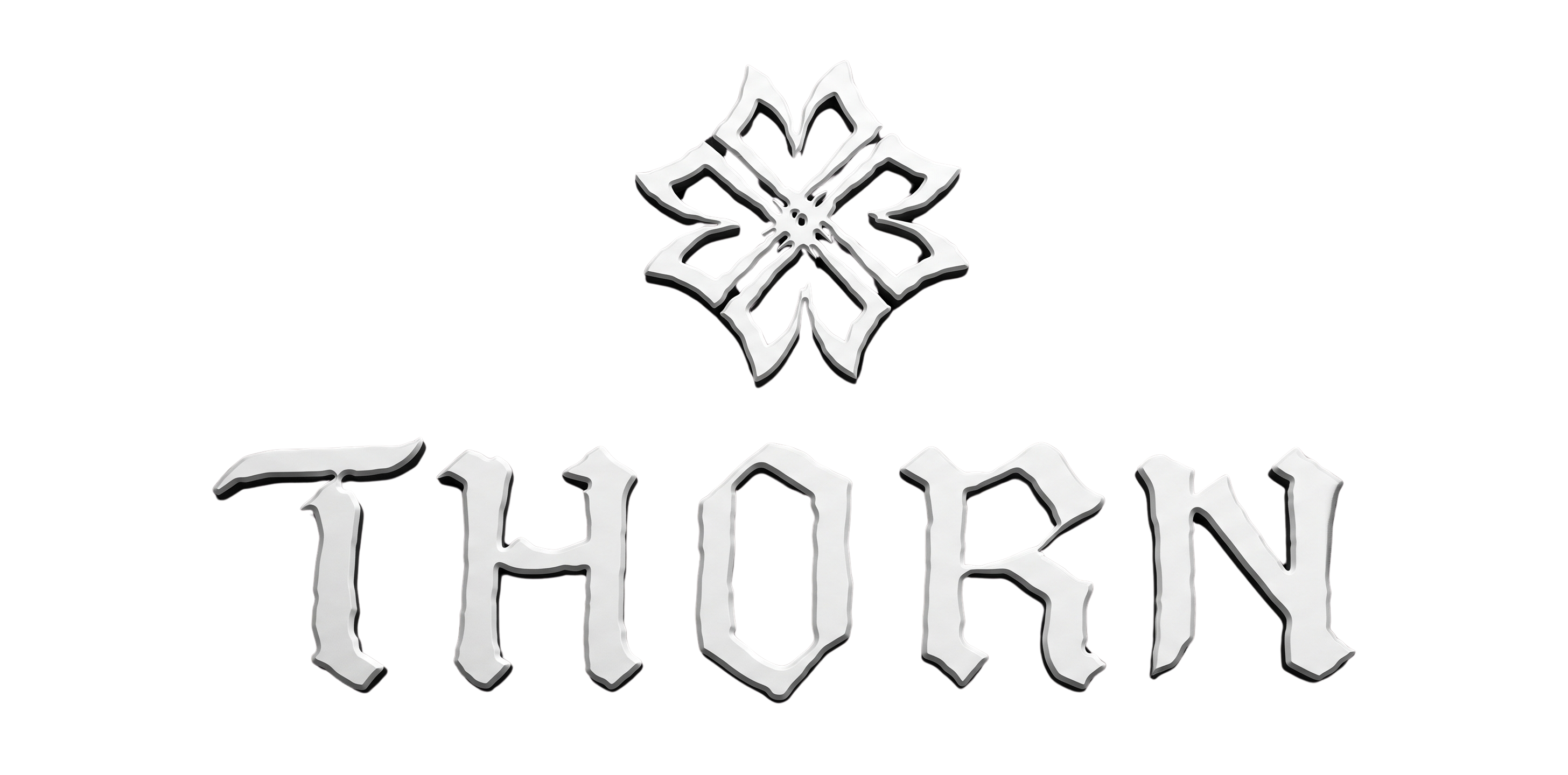 NorthChrono features a stylized logo with the text "THORN" in a gothic font, accompanied by a floral motif, suggesting a brand identity. The overall design conveys a medieval aesthetic, suitable for artistic projects.